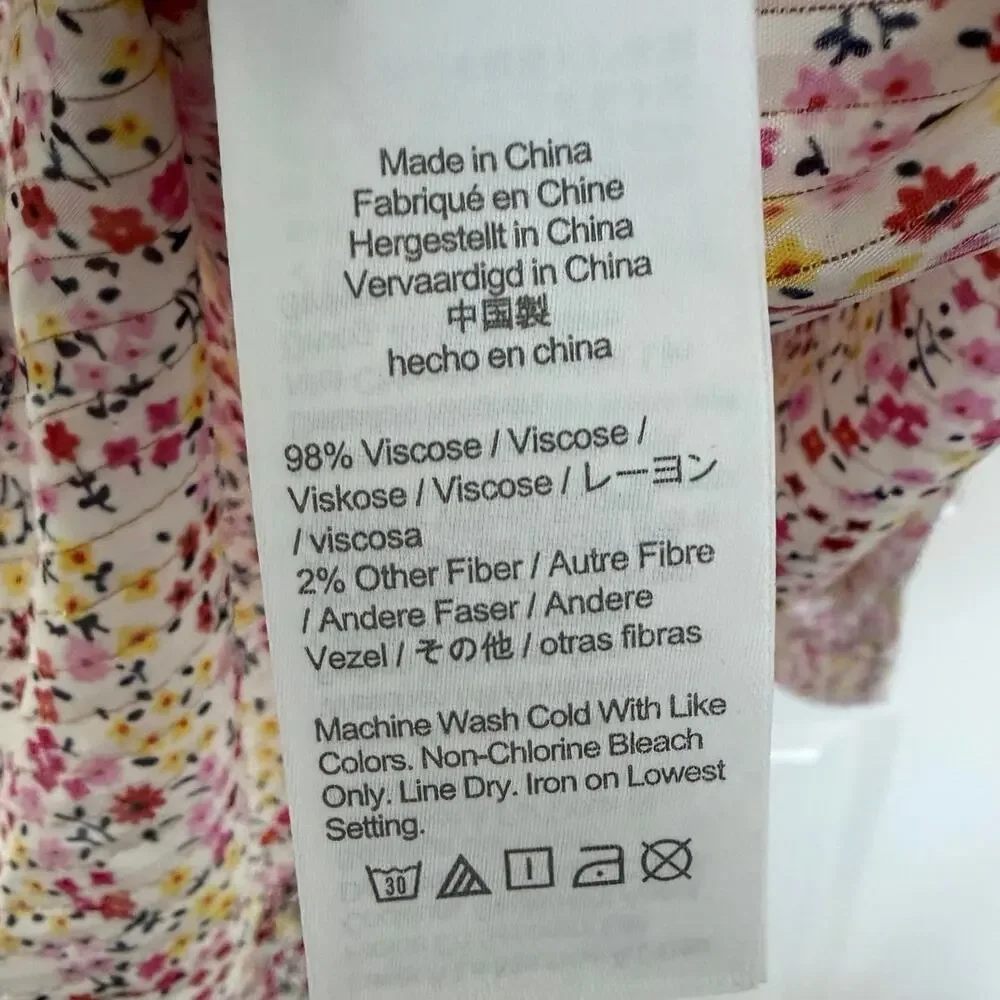 J. Crew Ruffle Viscose Blouse Field Day Small
